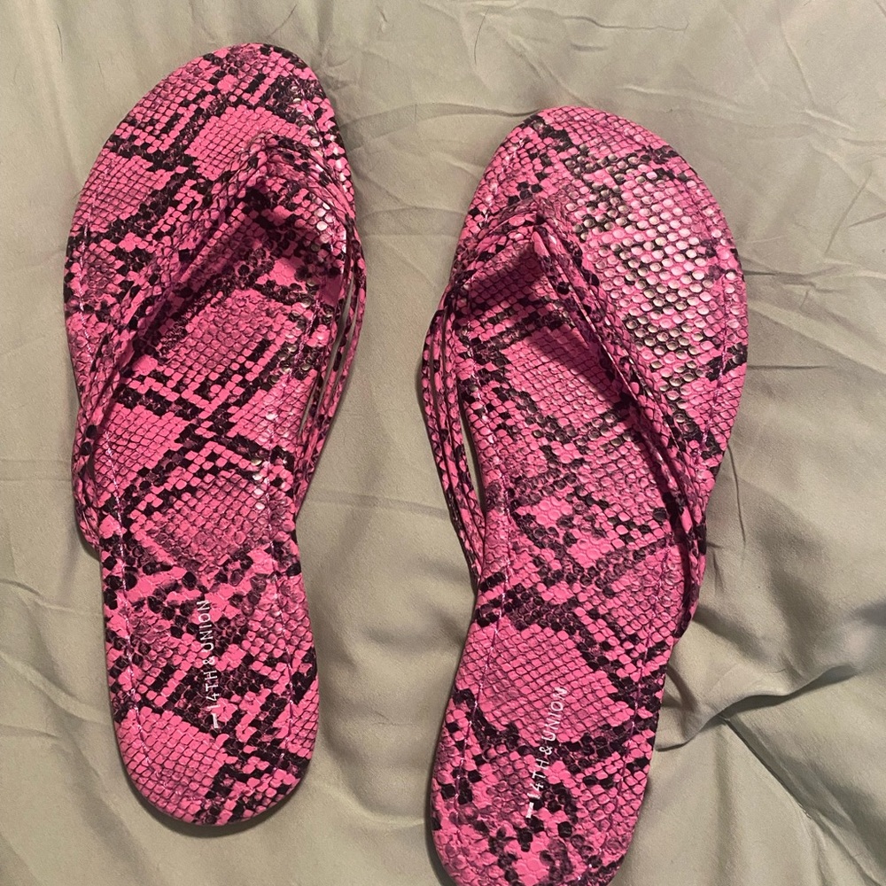 New Pink Snakeskin Sandals from 14th and Union